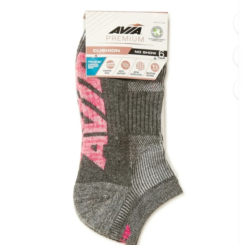 Avia Premium Cushioned No Show Socks